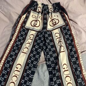 Black and Cream Patterned Trousers